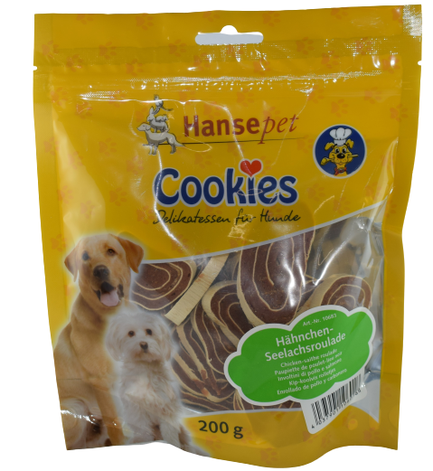Coockies Hühnchen Seelachsroulade 200g
