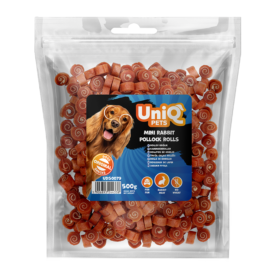 Hundesnack 500g Kaninchenrollen