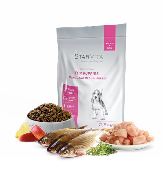 Welpen kleine und mittelgrosse Rassen (Huhn&Fisch) 2,5kg